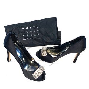 White House Black Market: Black Peep Toe Heels